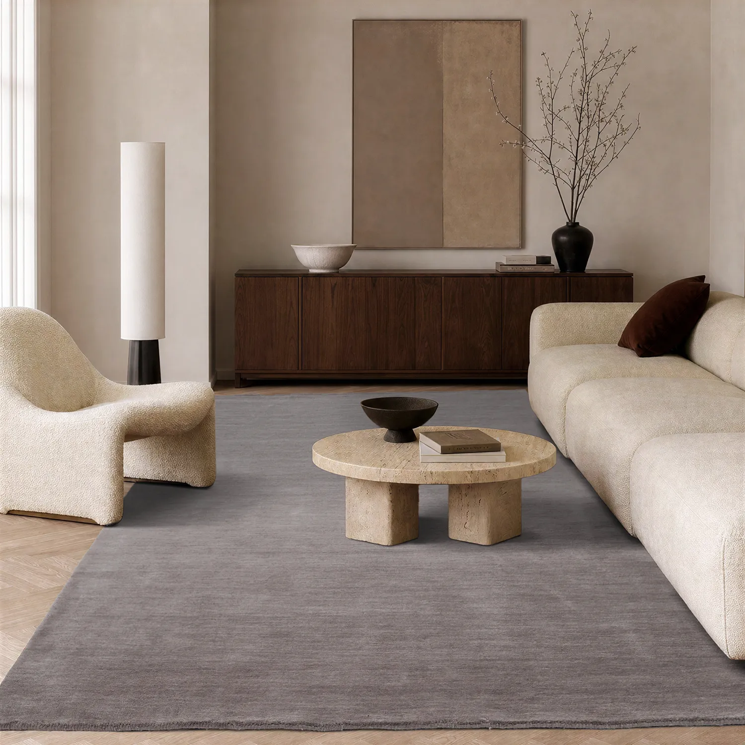 Tappeto In Lana - Rozel Handloom Wool Premium (taupe chiaro)
