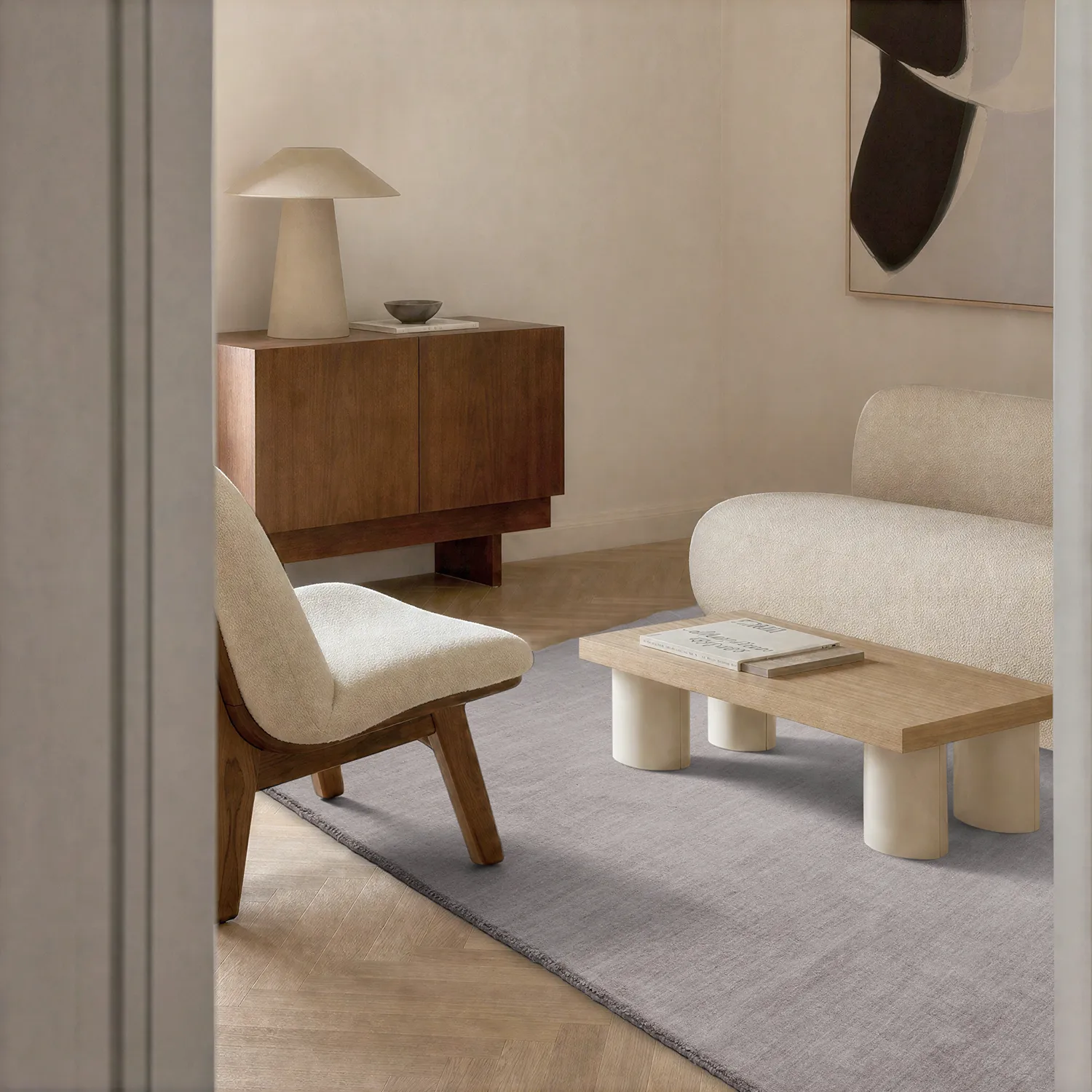 Tappeto In Lana - Rozel Handloom Wool Premium (taupe chiaro)