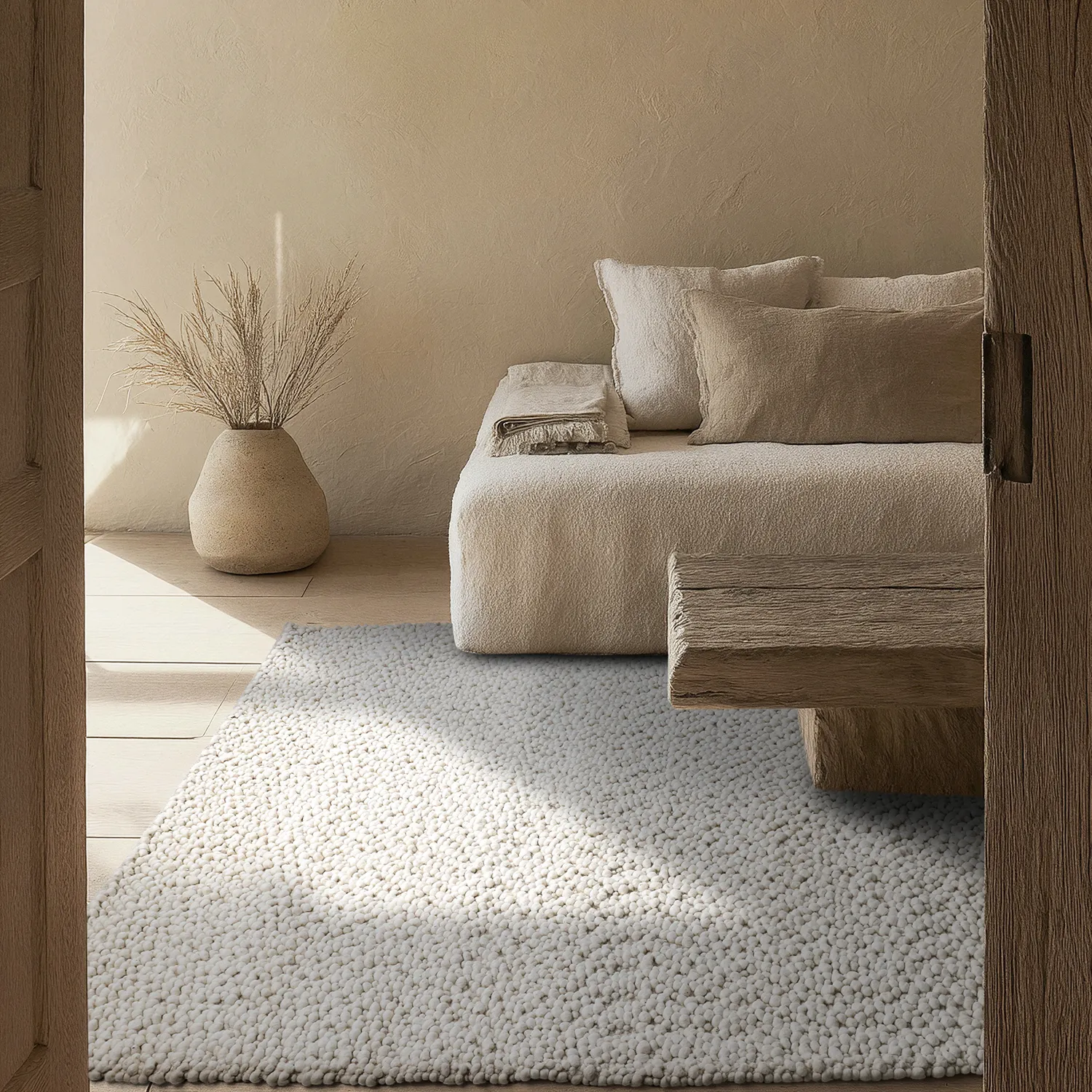 Tappeto In Lana - Sala Irregular Wool Bubble (crema)