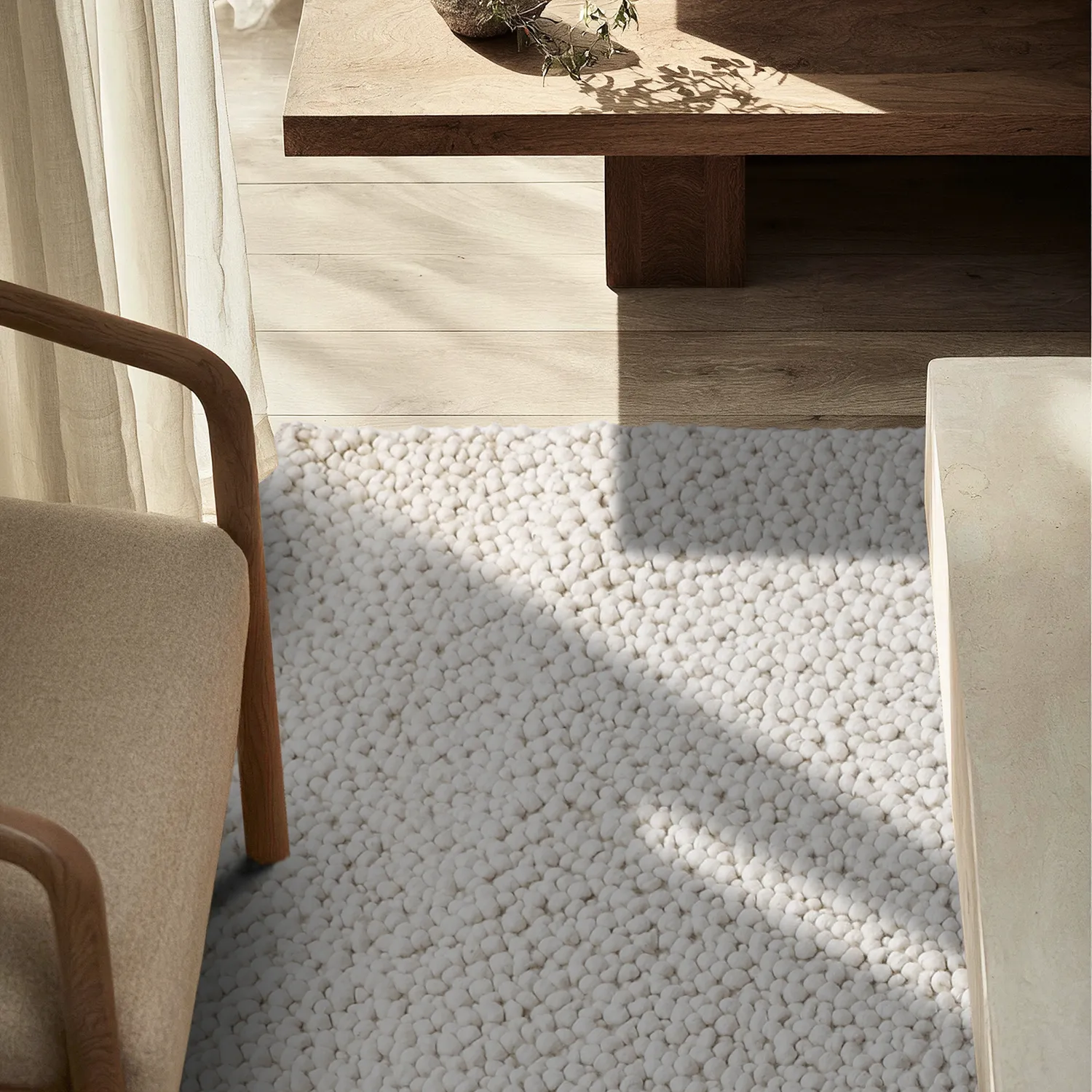 Tappeto In Lana - Sala Irregular Wool Bubble (crema)