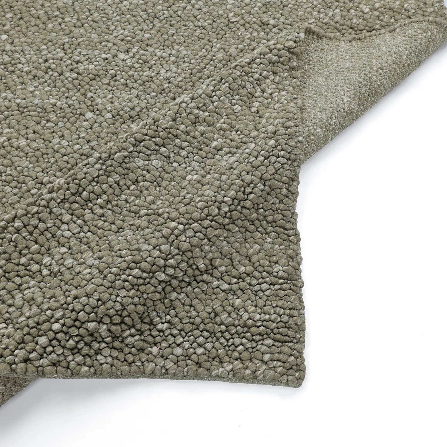 Tappeto In Lana - Sala Irregular Wool Bubble (verde muschio/bianco mélange)