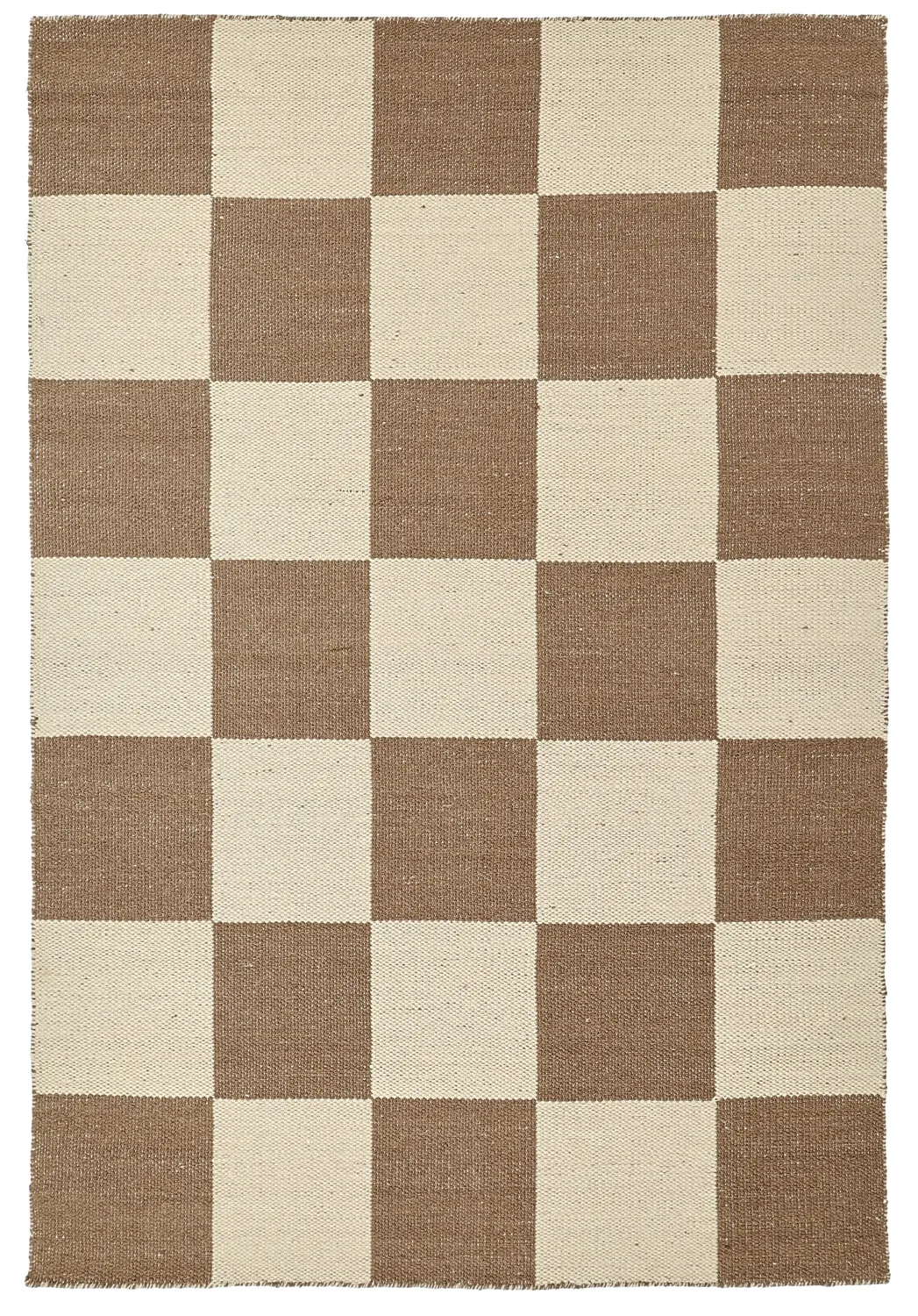 Tappeto In Lana - Scacco (marrone/beige)