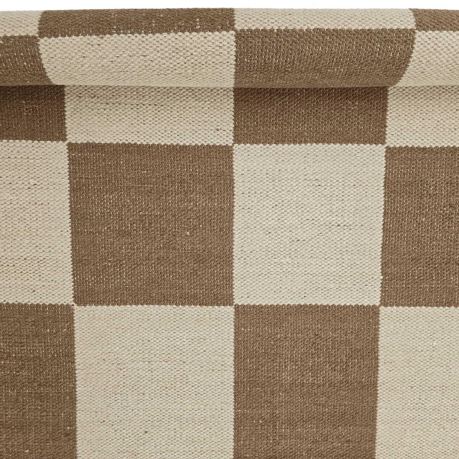 Tappeto In Lana - Scacco (marrone/beige)