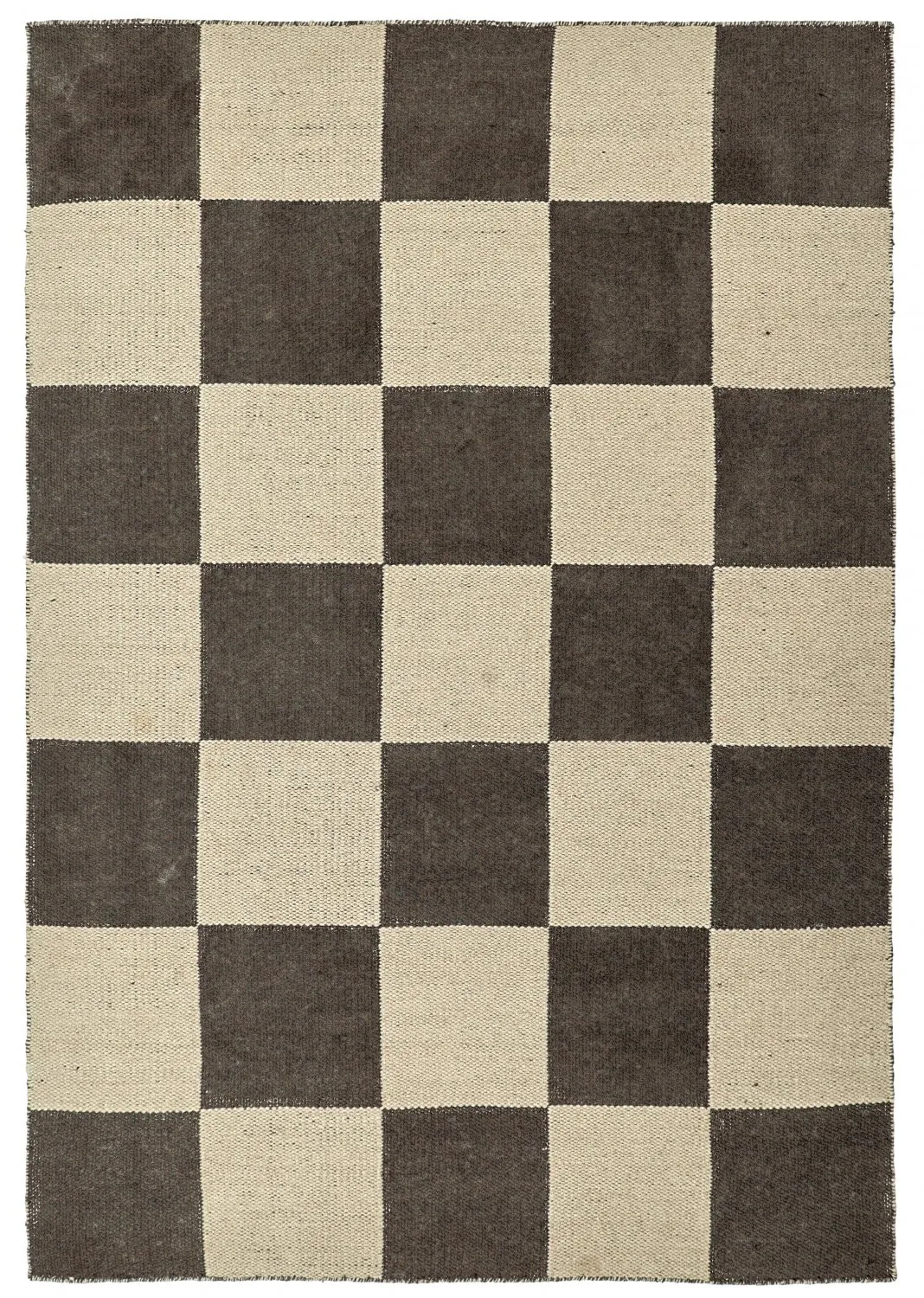 Tappeto In Lana - Scacco (nero/beige)