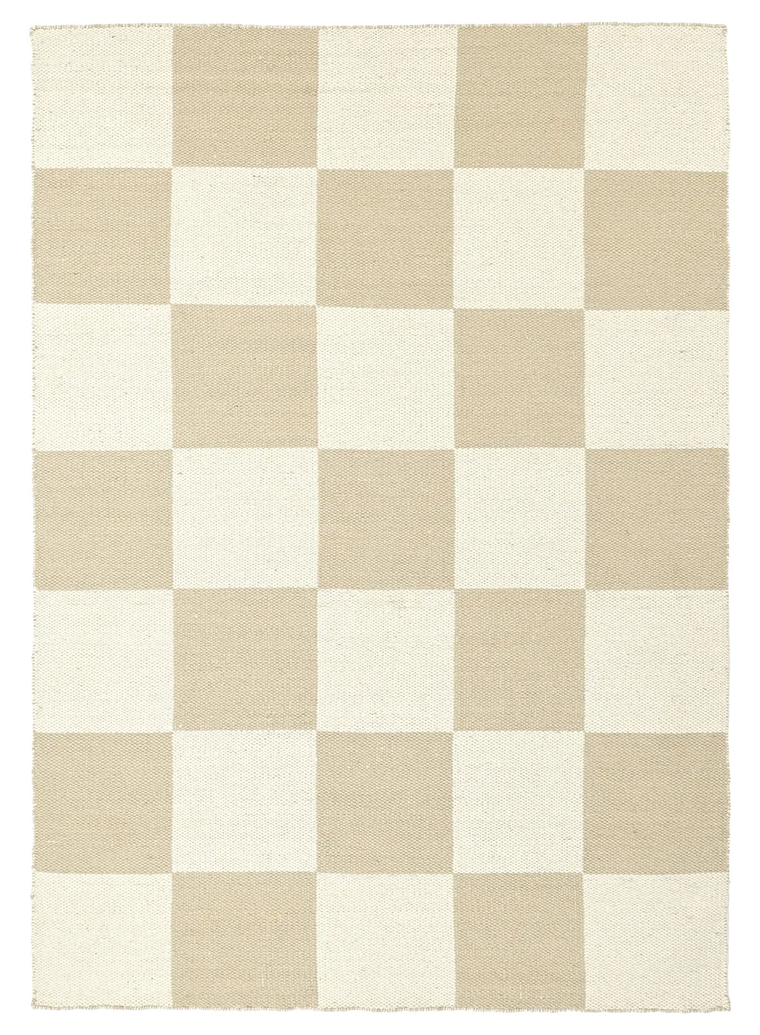 Tappeto In Lana - Scacco (bianco/beige)