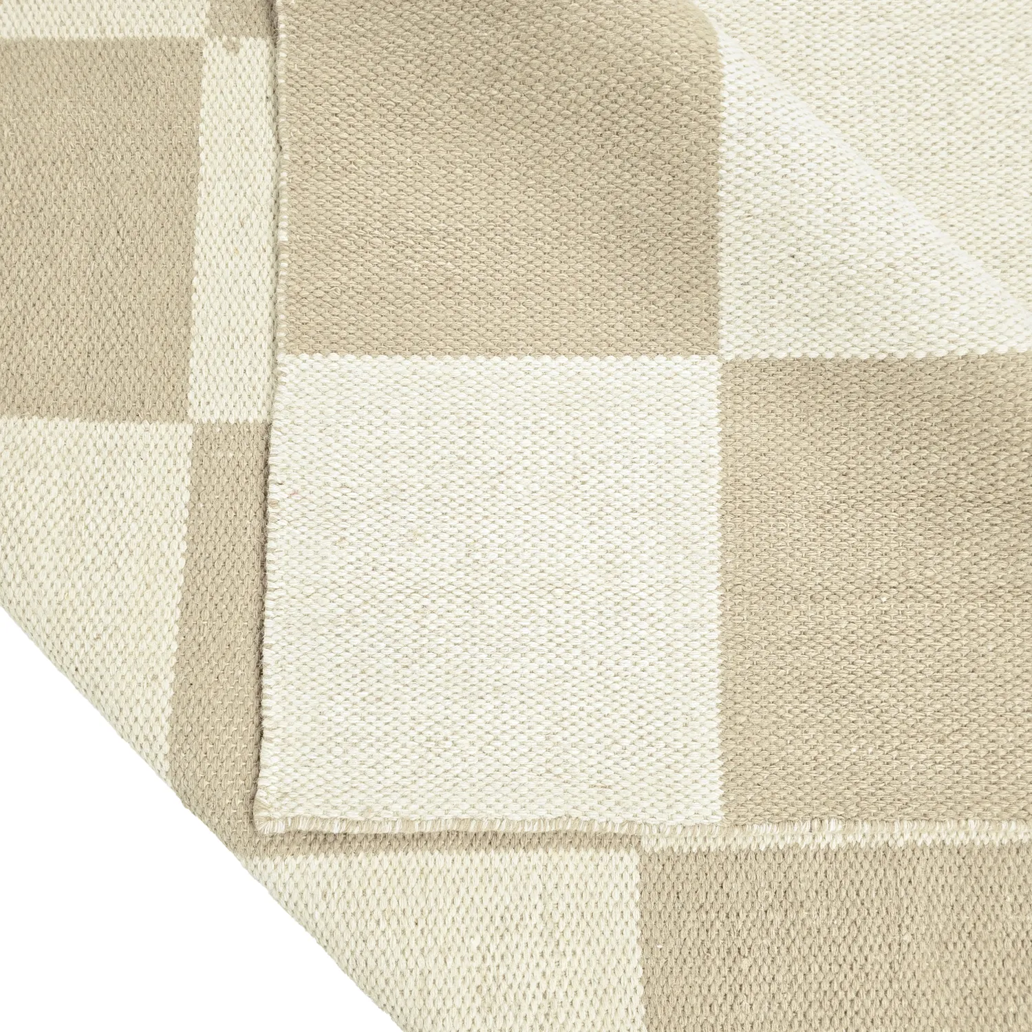 Tappeto In Lana - Scacco (bianco/beige)