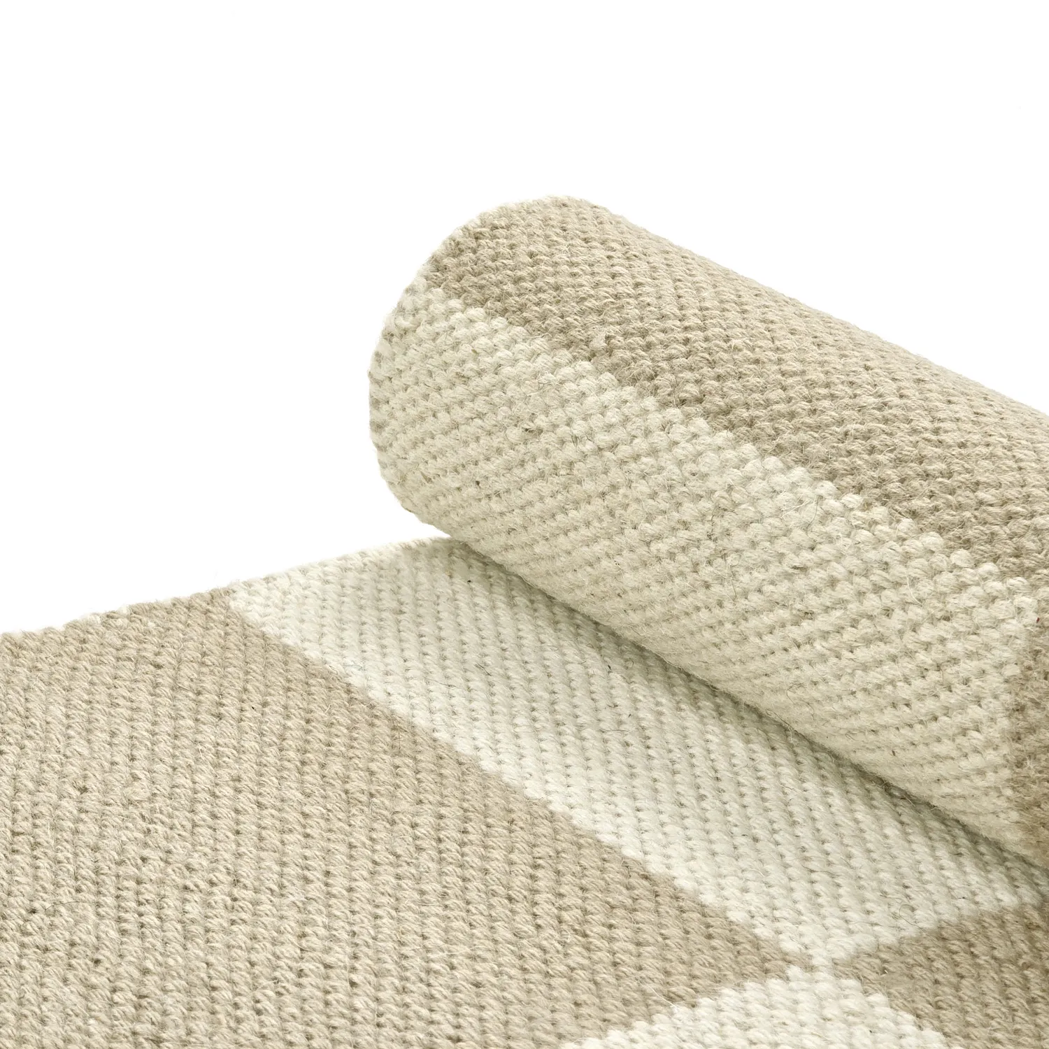 Tappeto In Lana - Scacco (bianco/beige)