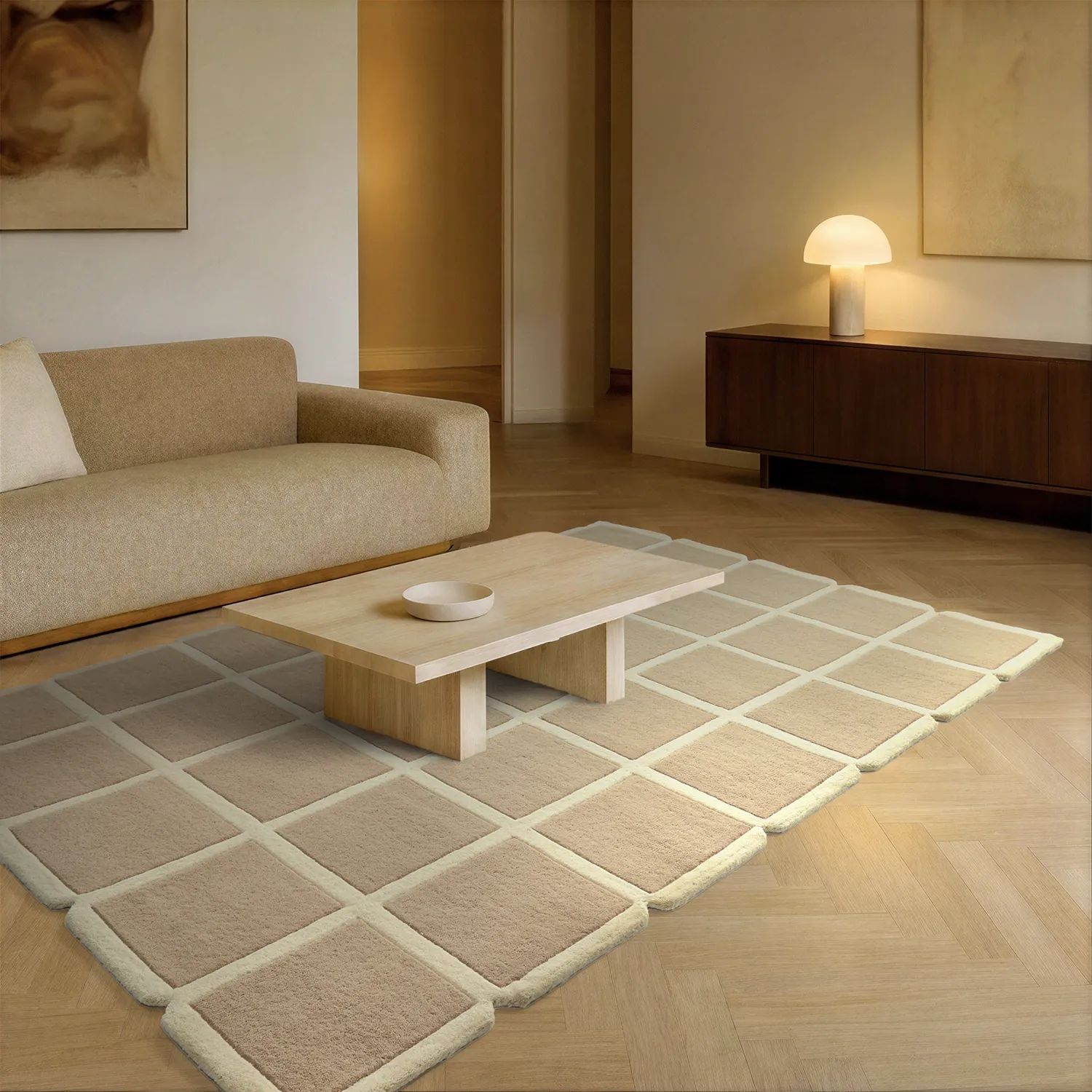 Tappeto In Lana - Syl Hand Tufted Wool Premium (beige/crema)