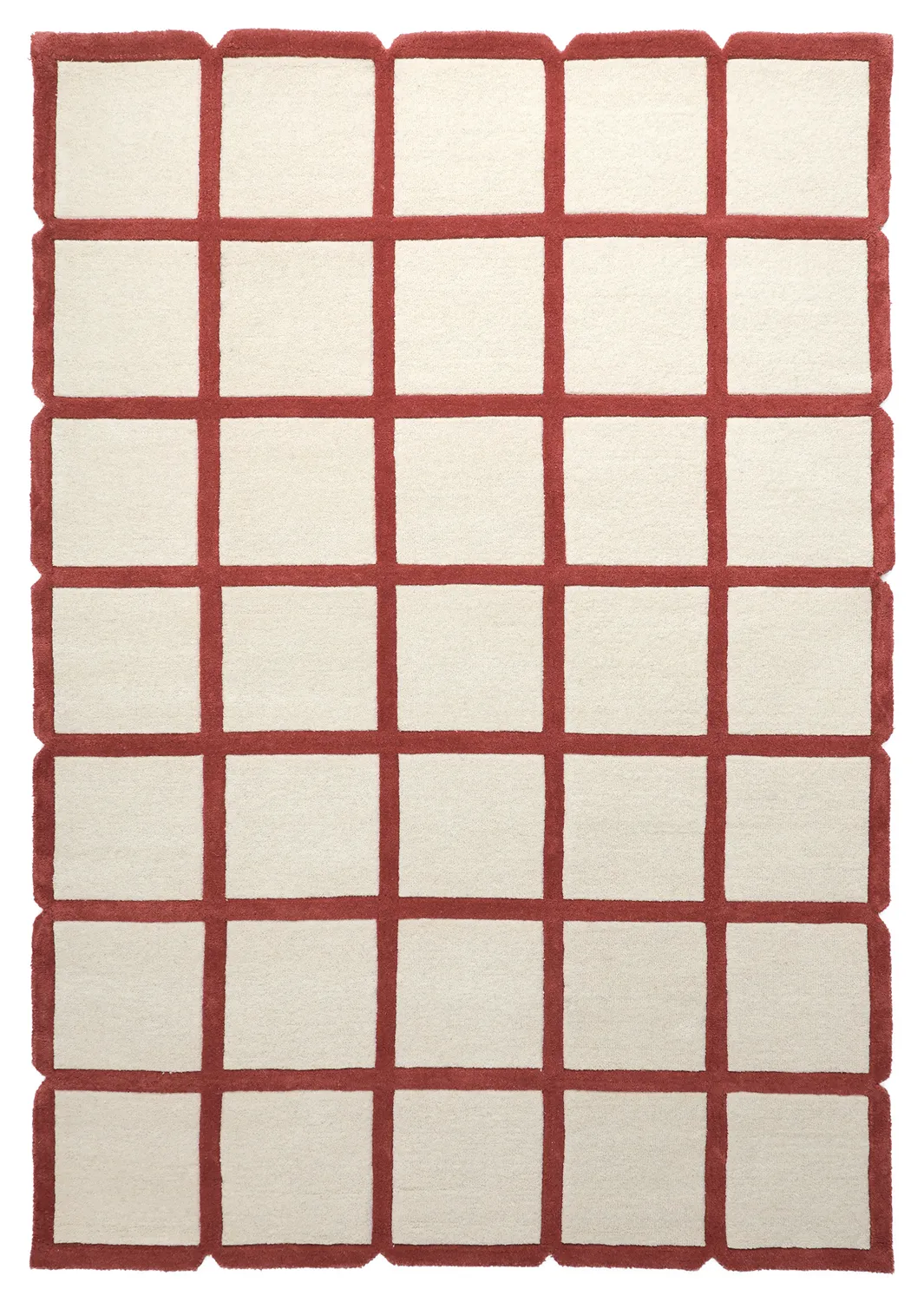 Tappeto In Lana - Syl Hand Tufted Wool Premium (rosso/bianco)