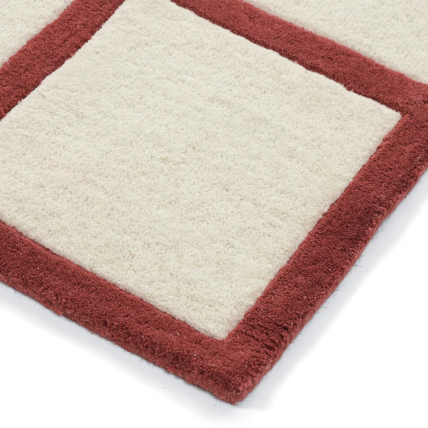 Tappeto In Lana - Syl Hand Tufted Wool Premium (rosso/bianco)
