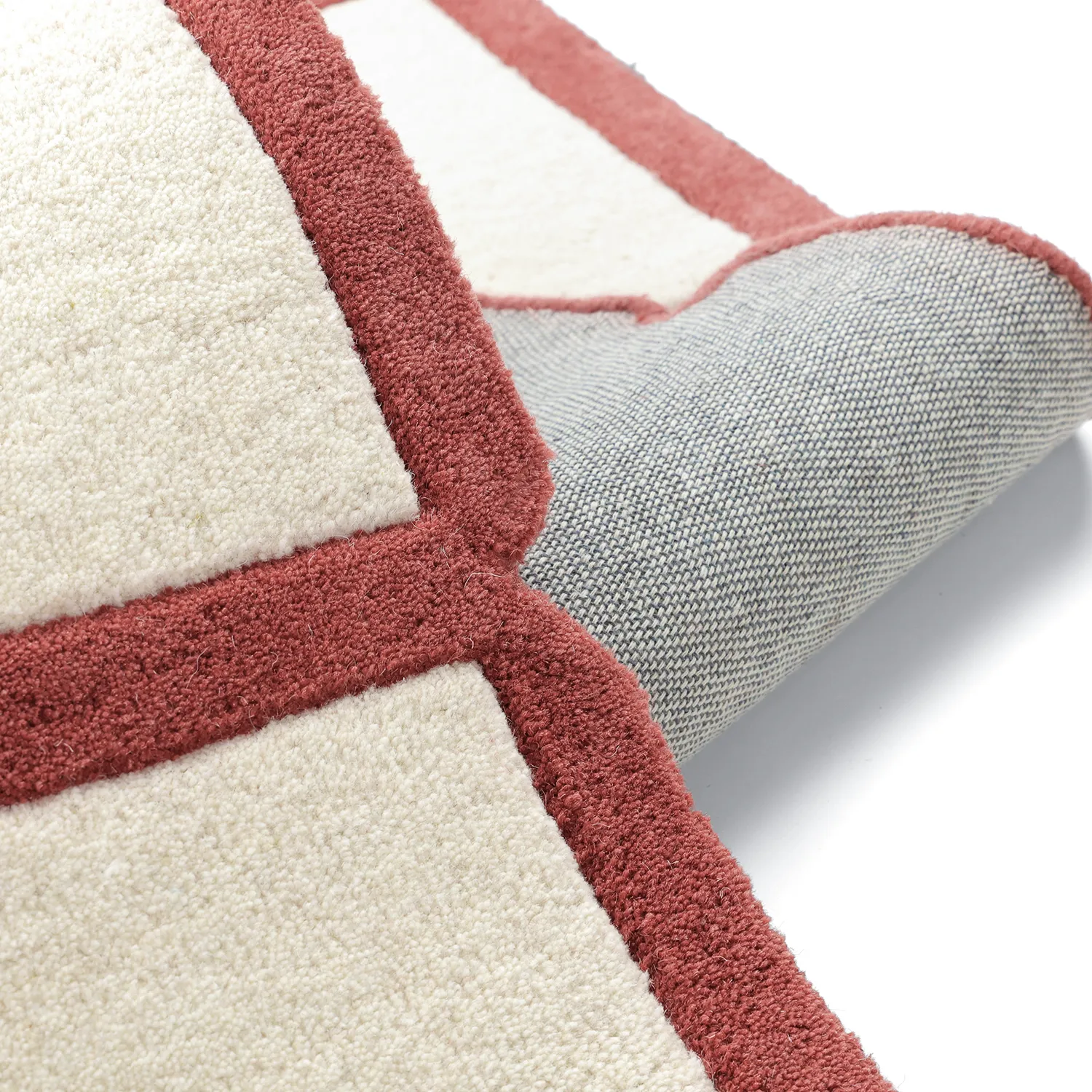 Tappeto In Lana - Syl Hand Tufted Wool Premium (rosso/bianco)