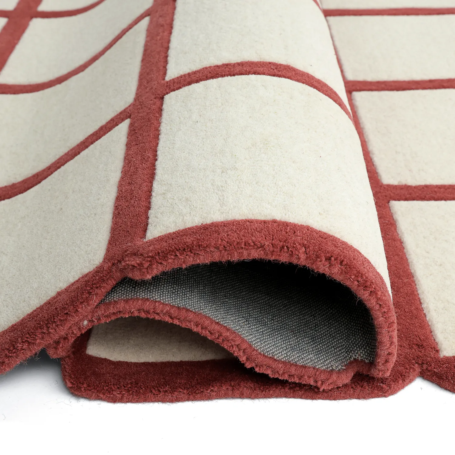 Tappeto In Lana - Syl Hand Tufted Wool Premium (rosso/bianco)