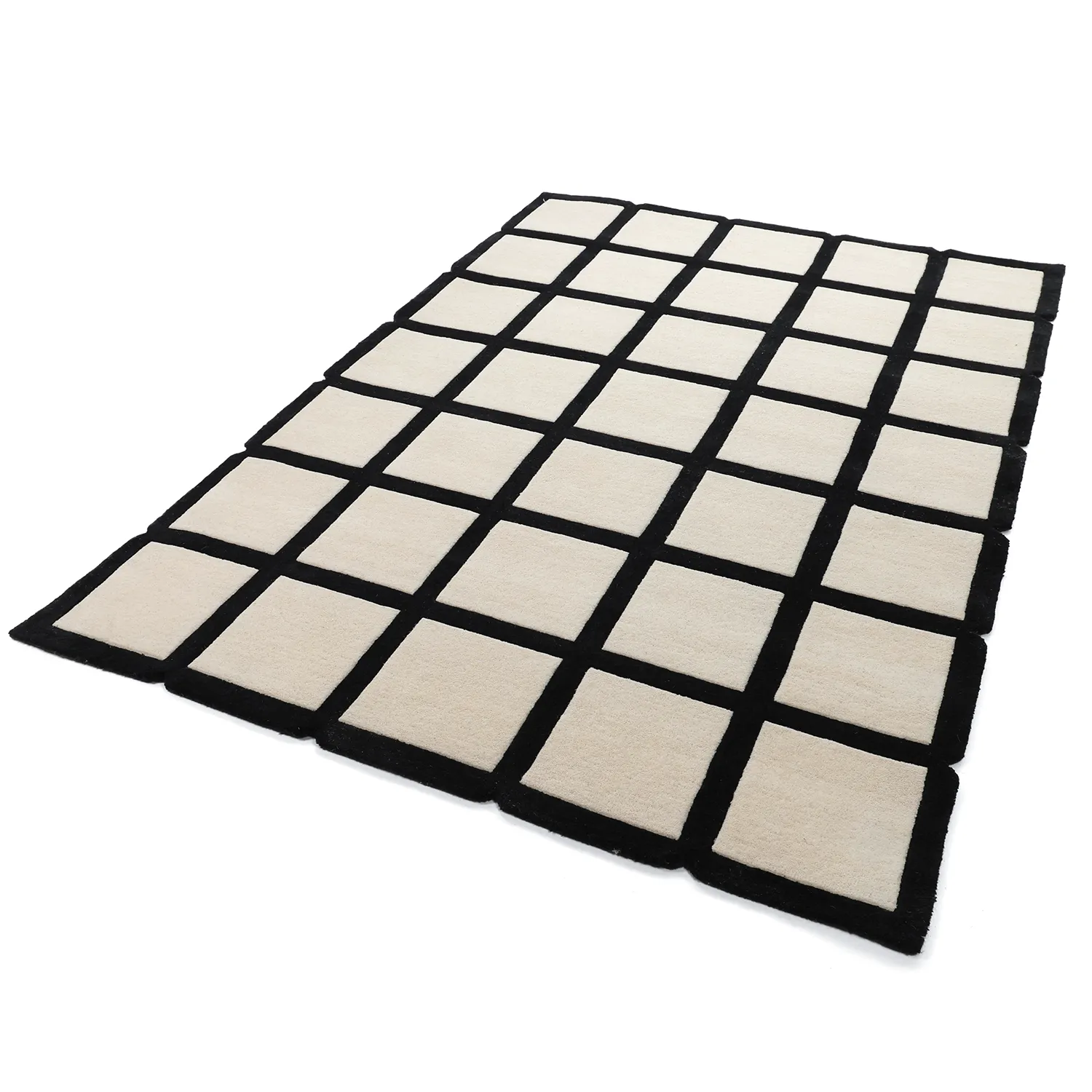 Tappeto In Lana - Syl Hand Tufted Wool Premium (bianco/nero)