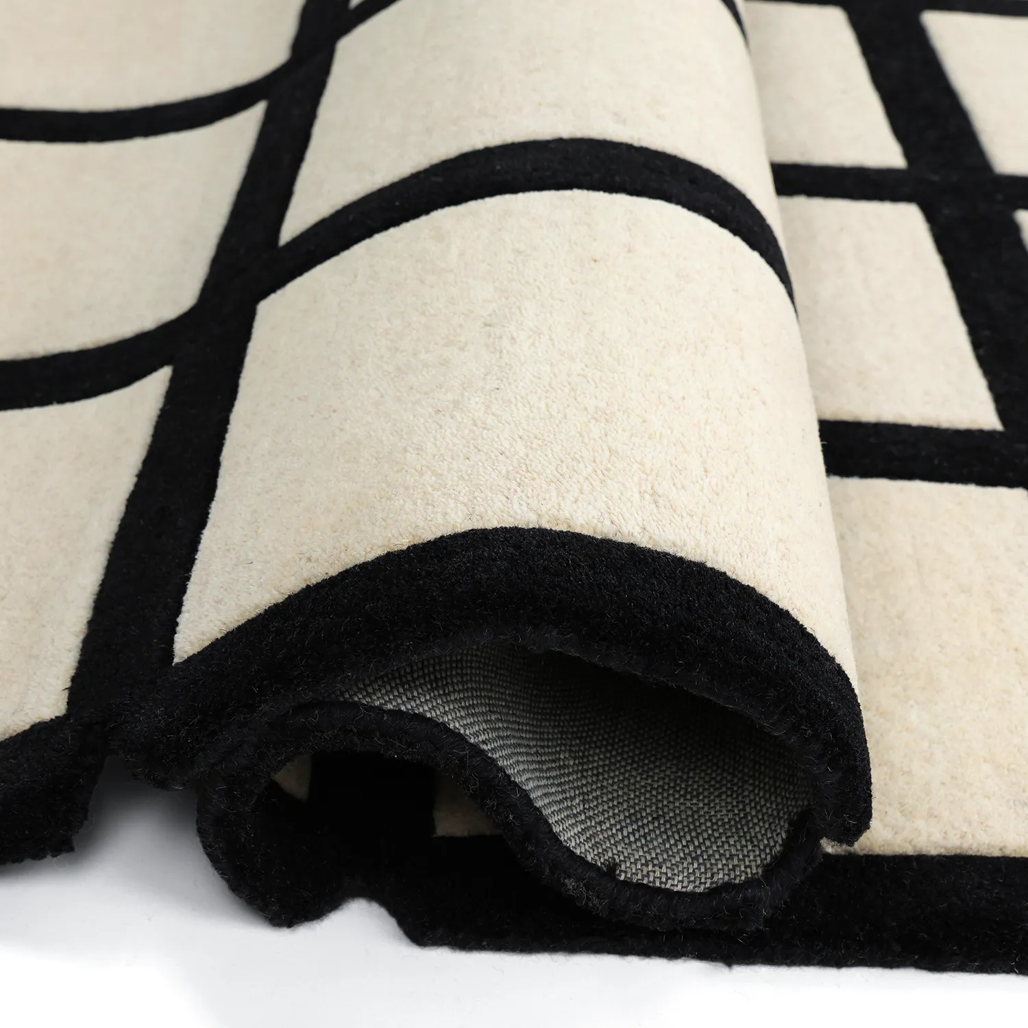 Tappeto In Lana - Syl Hand Tufted Wool Premium (bianco/nero)