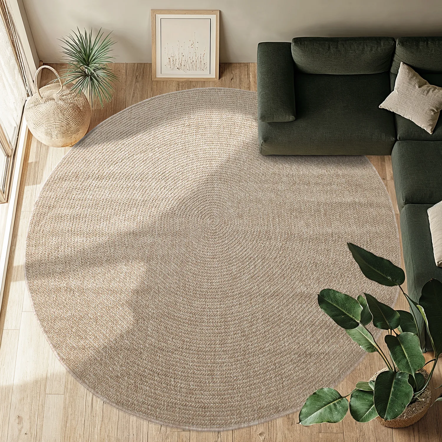 Tappeto rotondo - Indoor/Outdoor Arlo (beige)