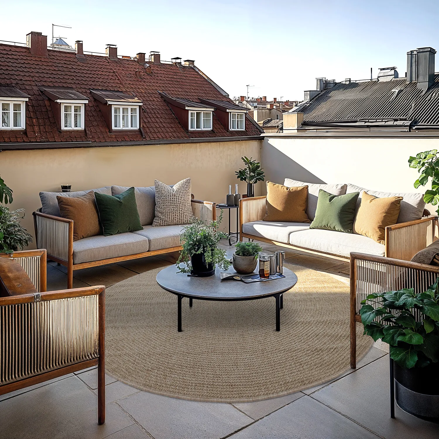 Tappeto rotondo - Indoor/Outdoor Arlo (beige)