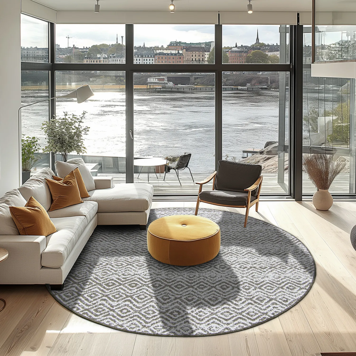 Tappeto rotondo - Harstad (marrone)