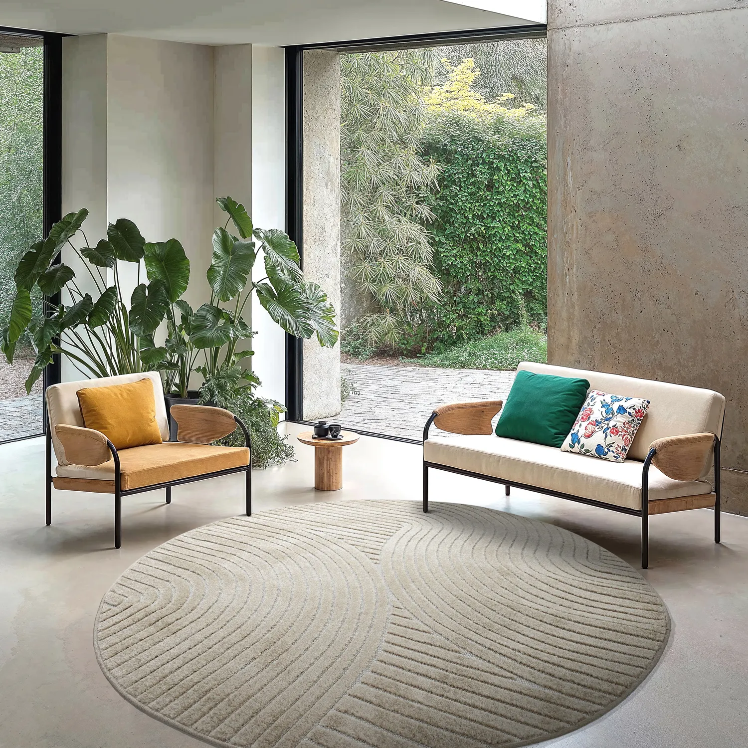 Tappeto rotondo - Indoor/Outdoor Devon (beige)