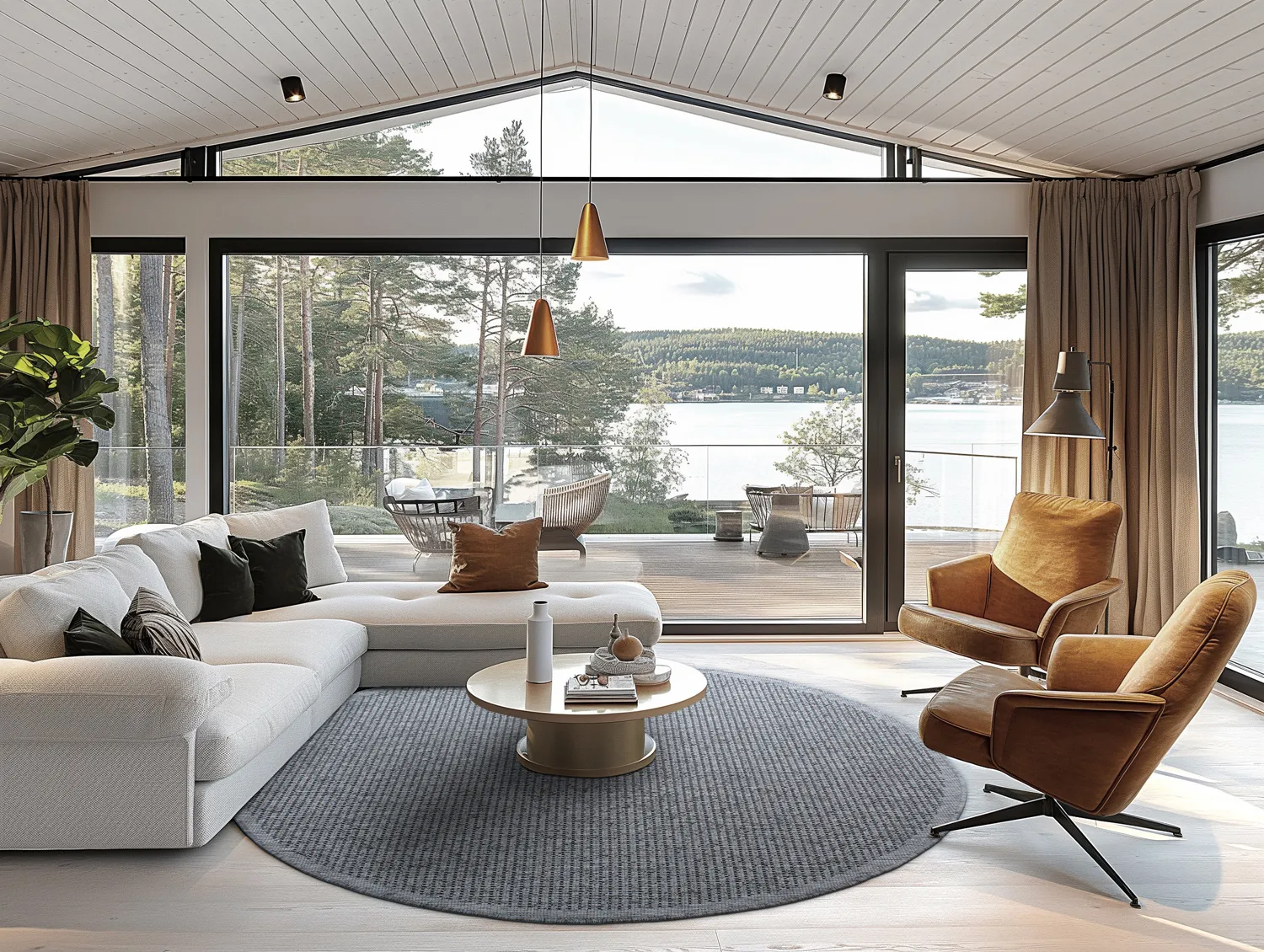 Tappeto rotondo - Tromsø (antracite)
