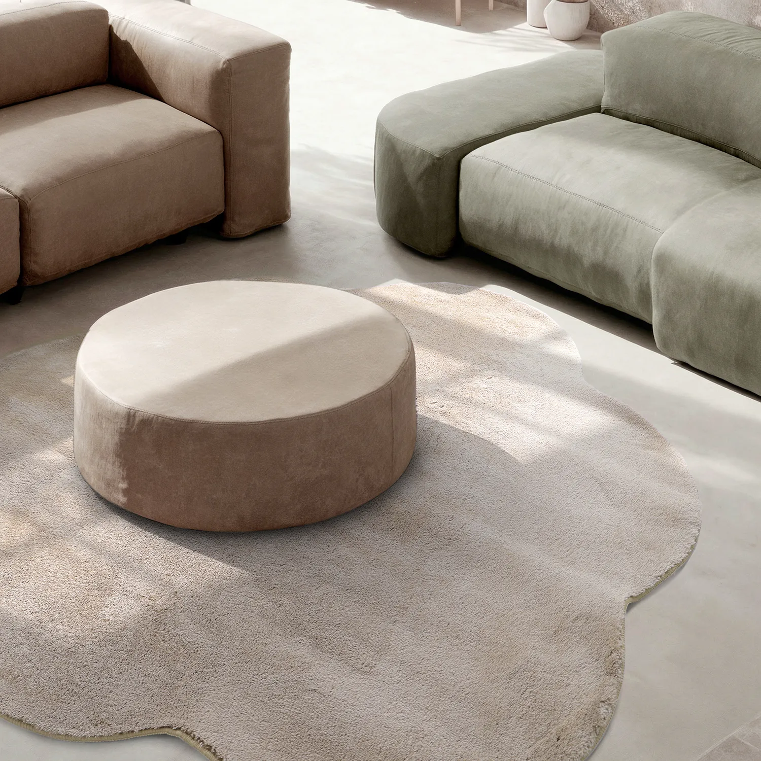 Tappeto Rotondo Ondulato - Aranga Super Soft Fur (marrone)