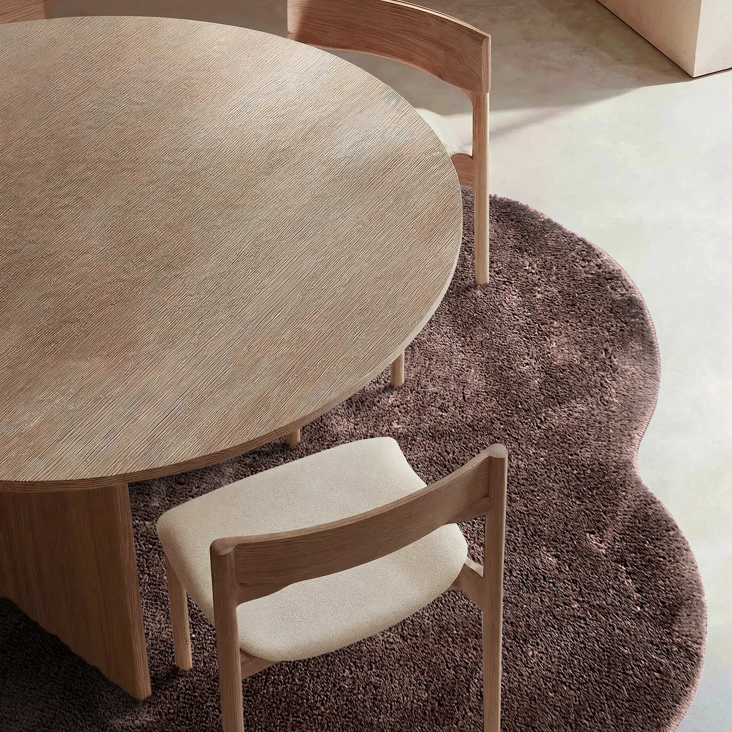 Tappeto Rotondo Ondulato - Aranga Super Soft Fur (marrone scuro)