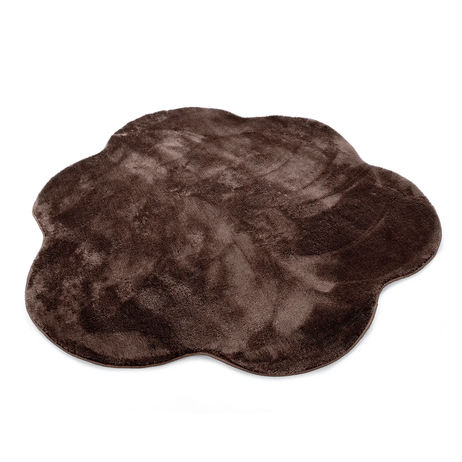 Tappeto Rotondo Ondulato - Aranga Super Soft Fur (marrone scuro)