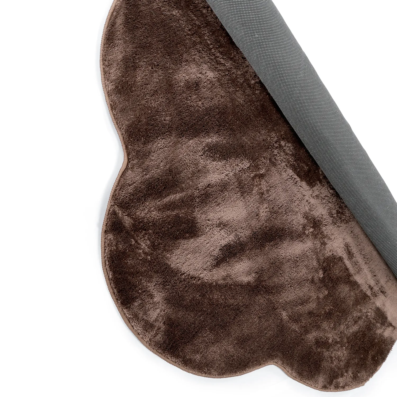 Tappeto Rotondo Ondulato - Aranga Super Soft Fur (marrone scuro)