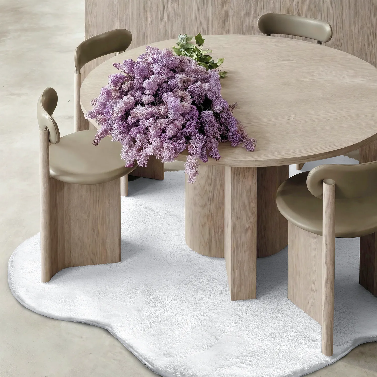 Tappeto Rotondo Ondulato - Aranga Super Soft Fur (bianco)