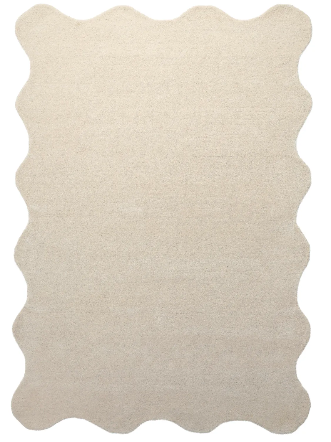 Tappeto in lana ondulato - Diu Hand Tufted Wool Premium (crema)