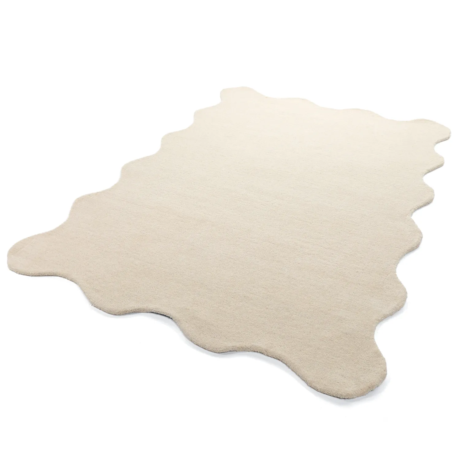 Tappeto in lana ondulato - Diu Hand Tufted Wool Premium (crema)