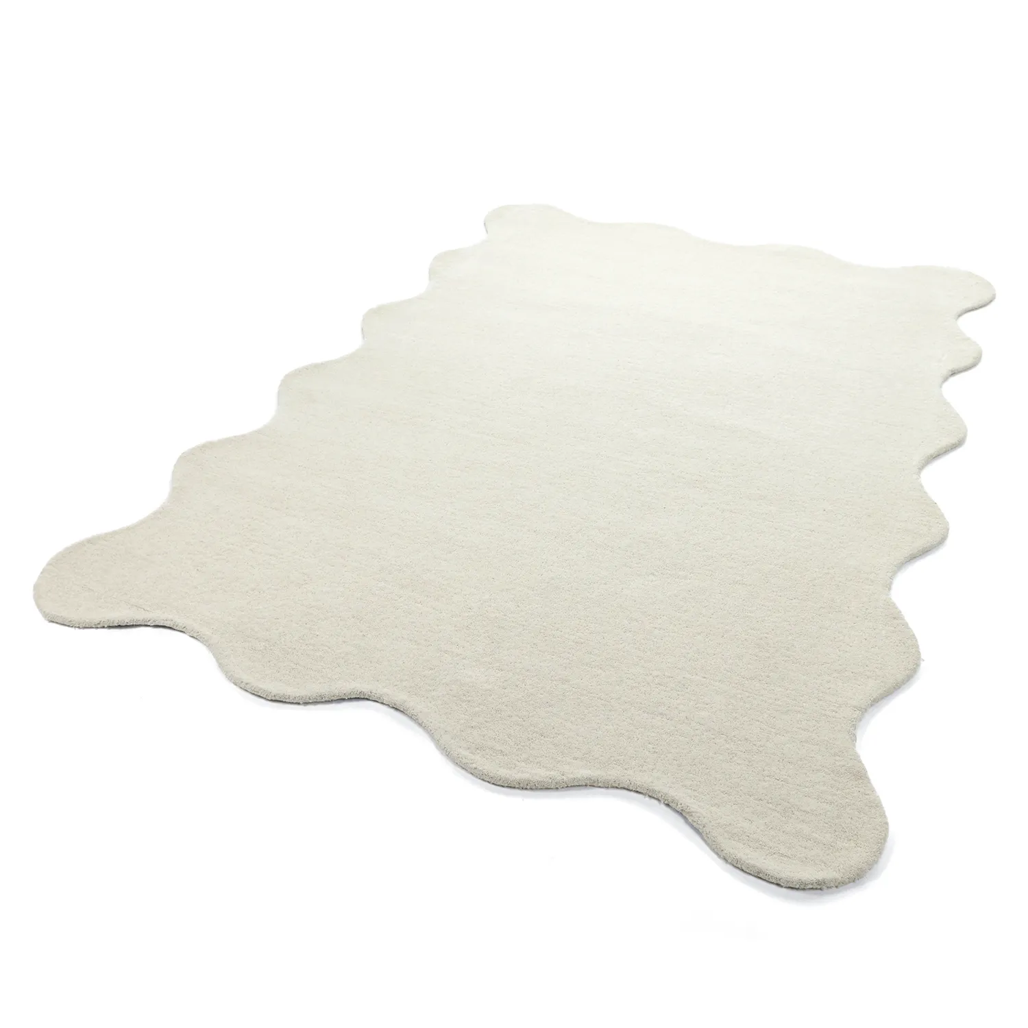 Tappeto in lana ondulato - Diu Hand Tufted Wool Premium (bianco)
