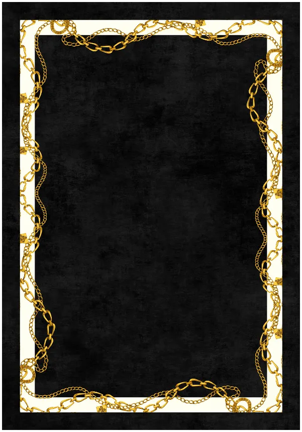 Tappeto Wilton - Vilia (nero/bianco/oro)