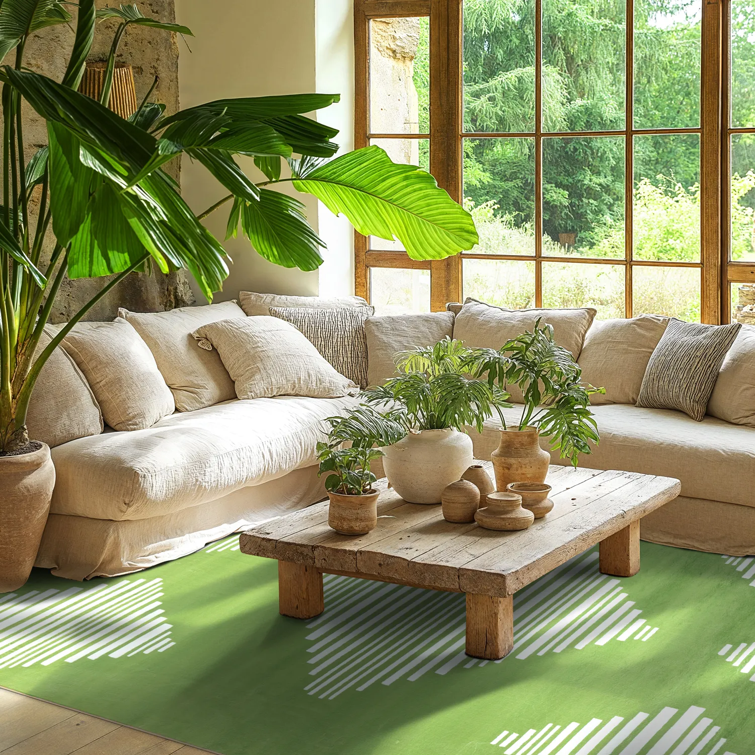 Tappeto Wilton - Carmen (verde/bianco)