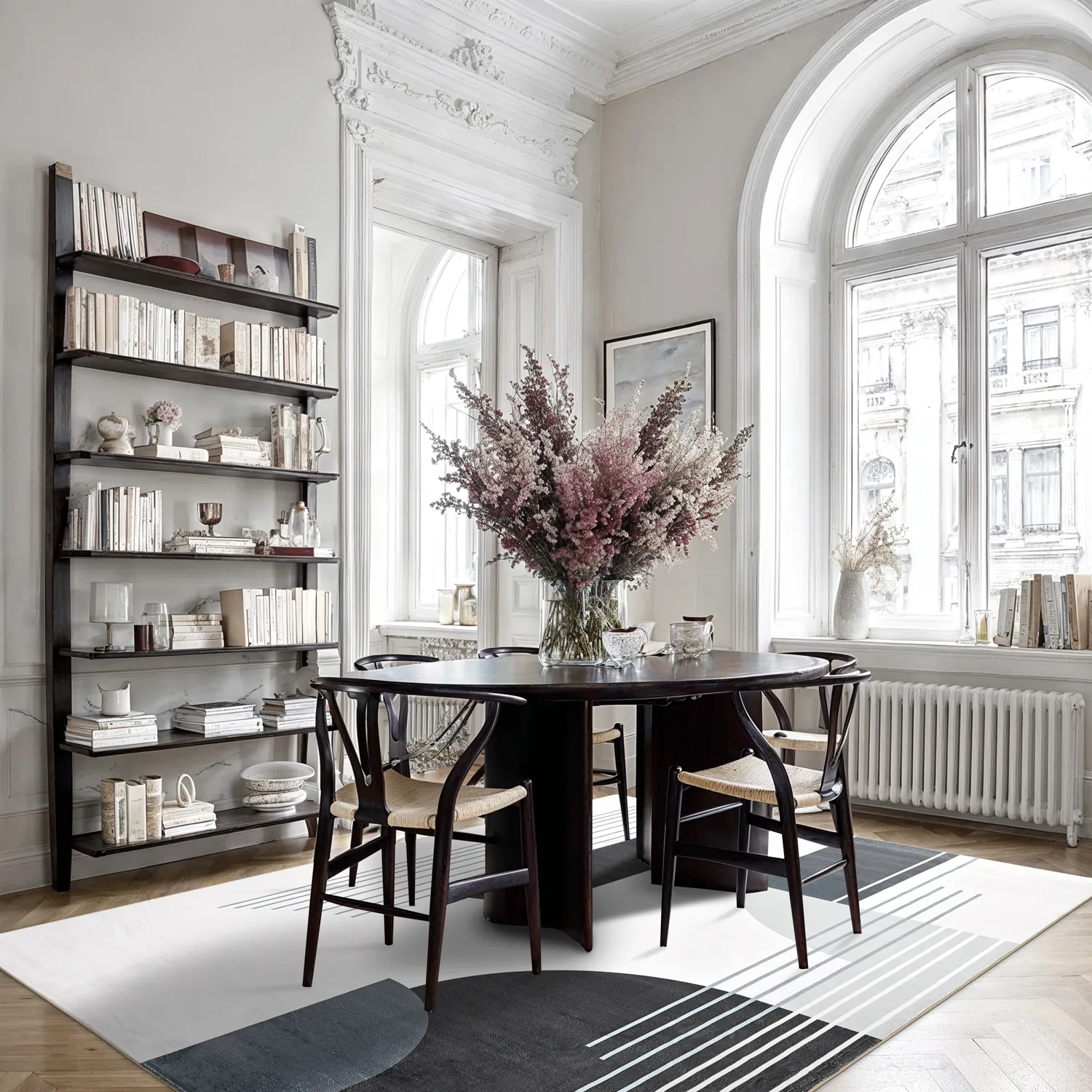 Tappeto Wilton - Delft (bianco/grigio/nero)