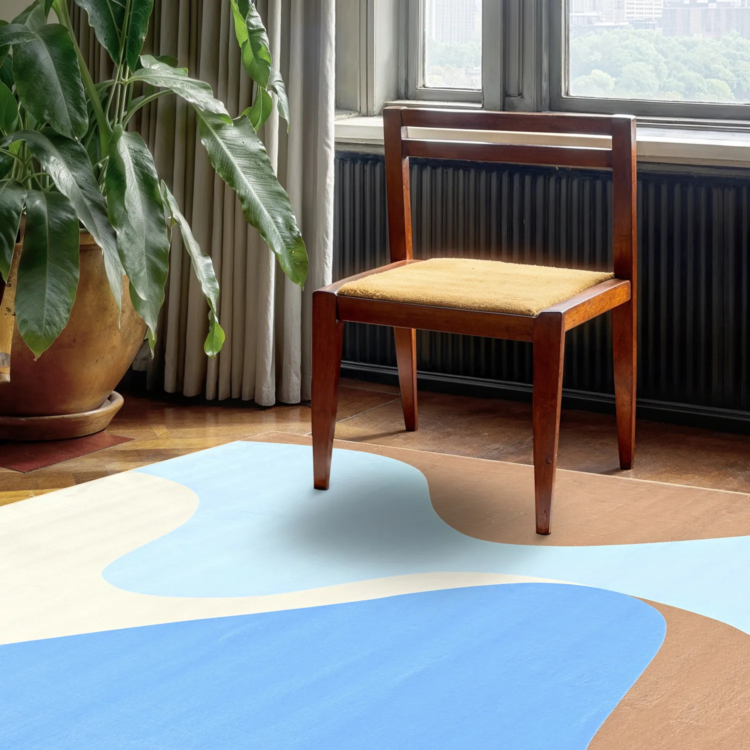 Tappeto Wilton - Leiden (blu/marrone)