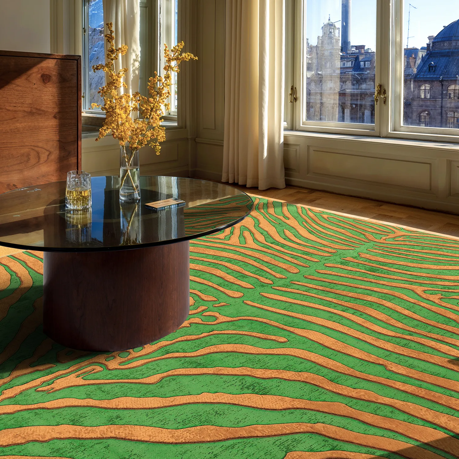Tappeto Wilton - Zebra (verde/arancione)