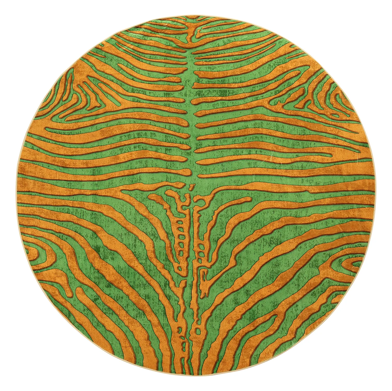 Tappeto rotondo - Zebra (verde/arancione)