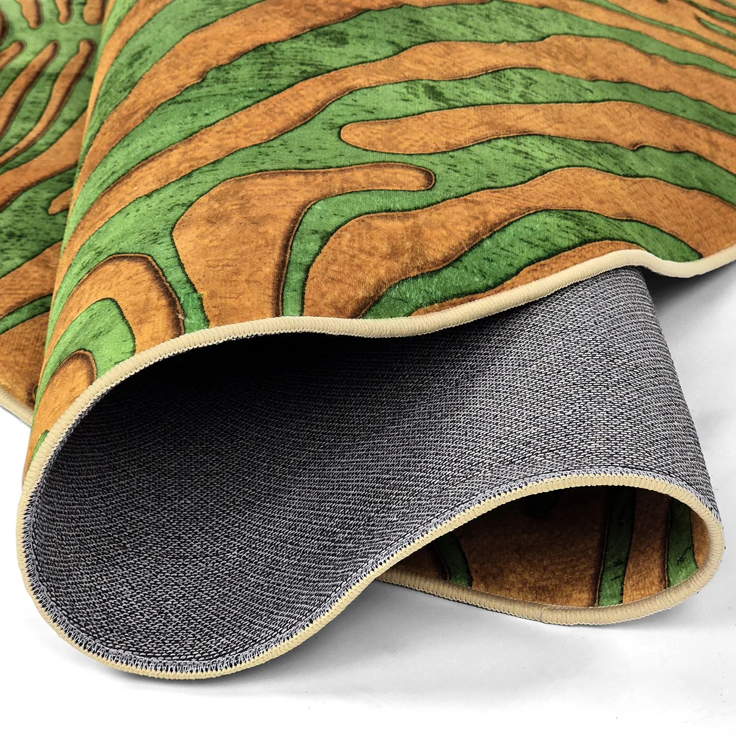 Tappeto rotondo - Zebra (verde/arancione)
