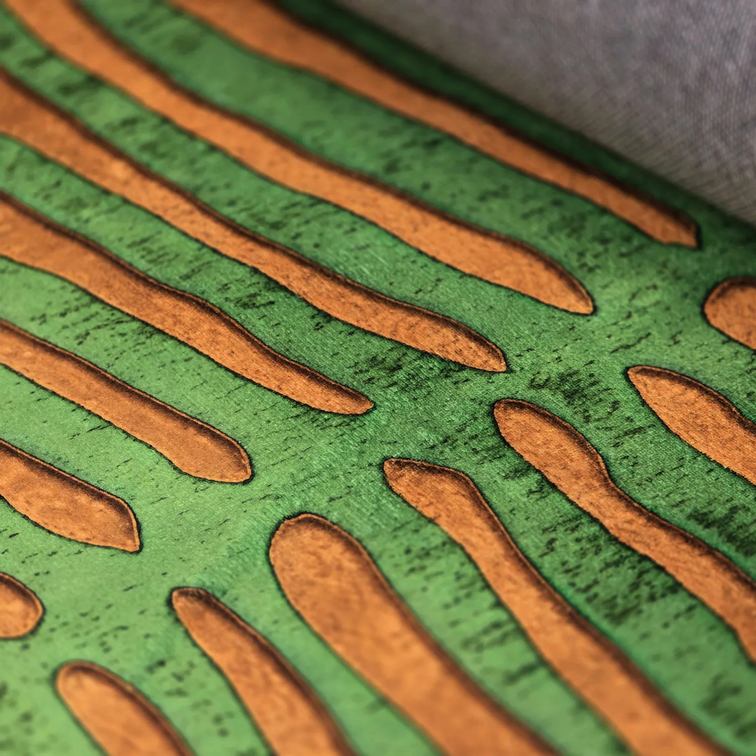 Tappeto rotondo - Zebra (verde/arancione)
