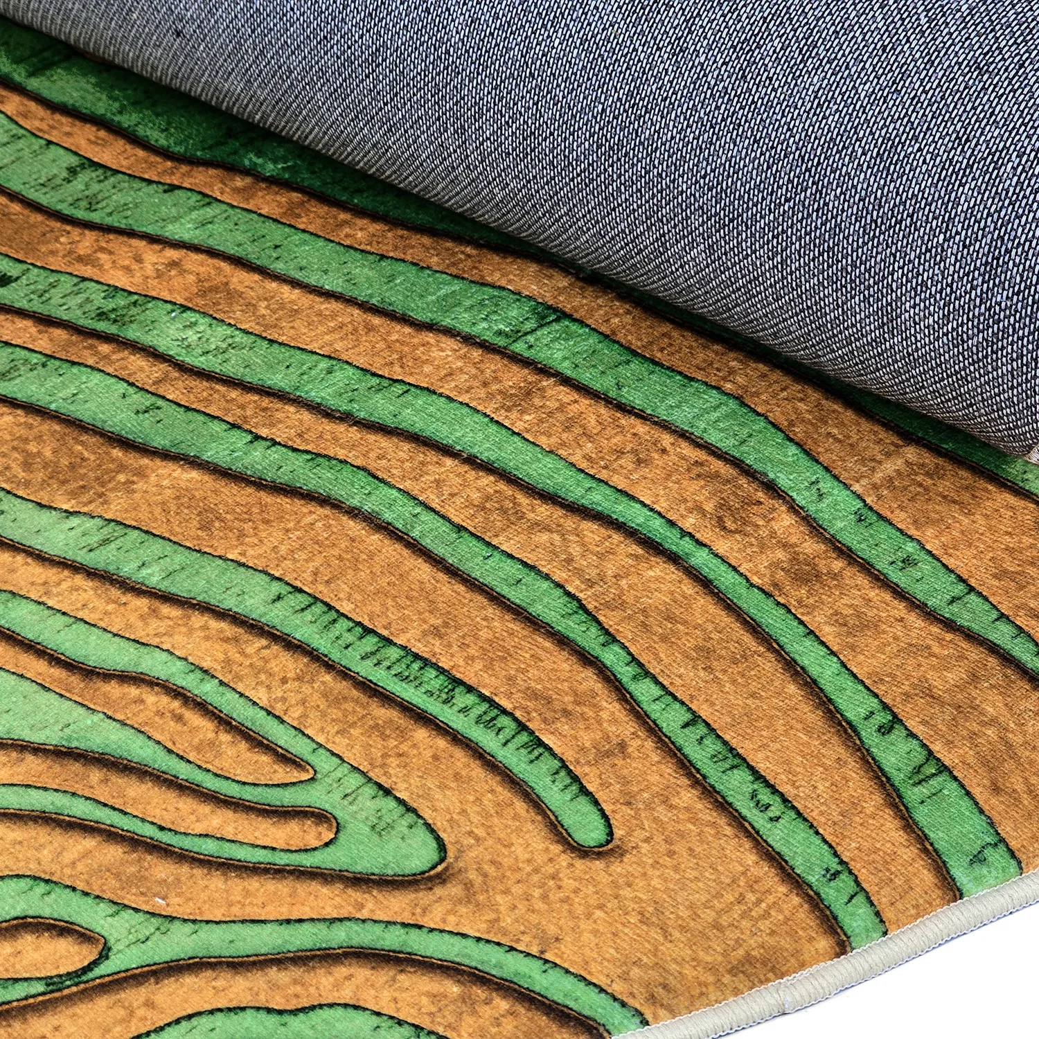 Tappeto rotondo - Zebra (verde/arancione)