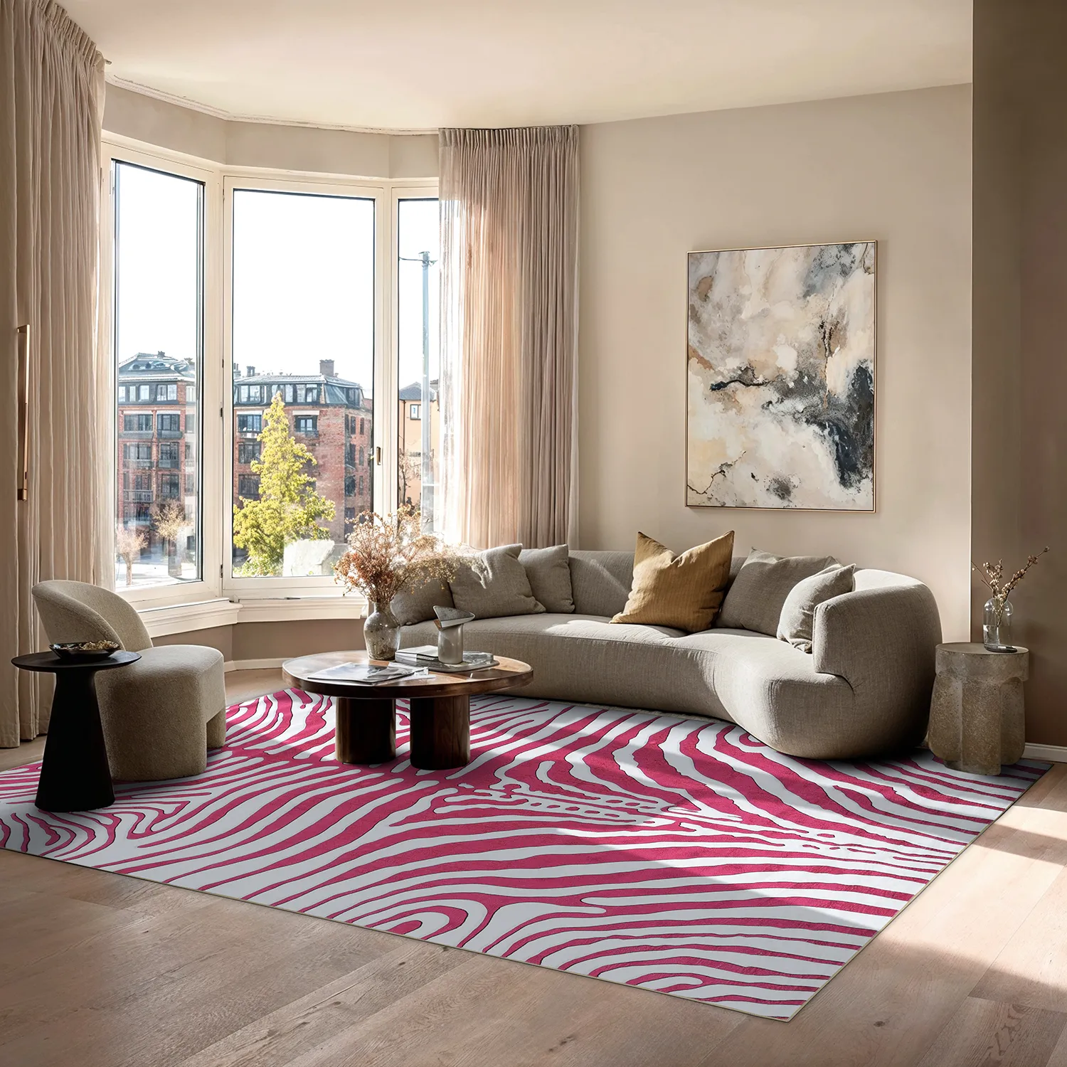 Tappeto Wilton - Zebra (rosa)