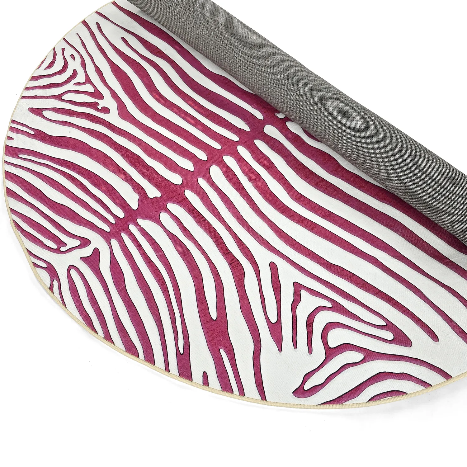 Tappeto rotondo - Zebra (rosa)