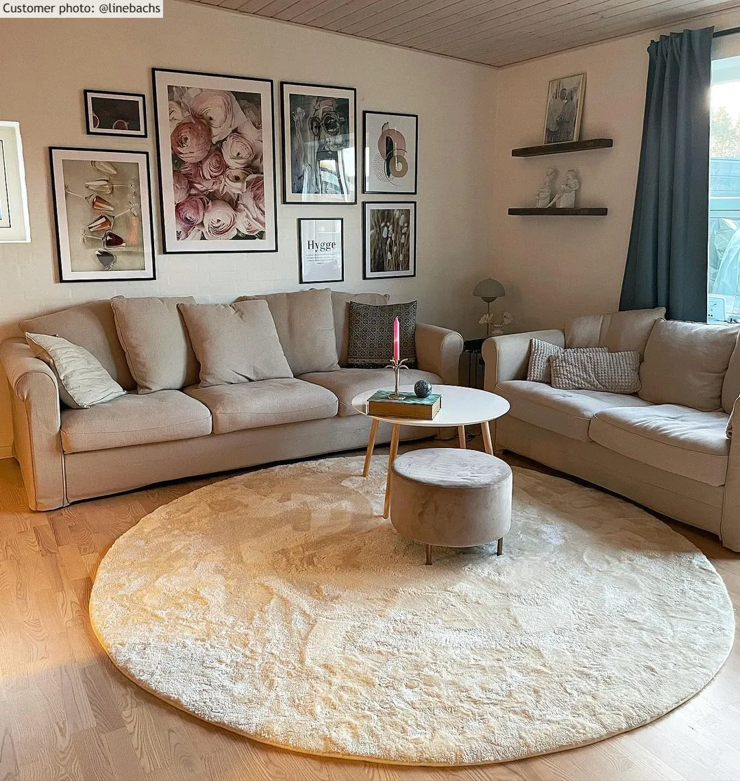 Tappeti rotondi - Aranga Super Soft Fur (beige)
