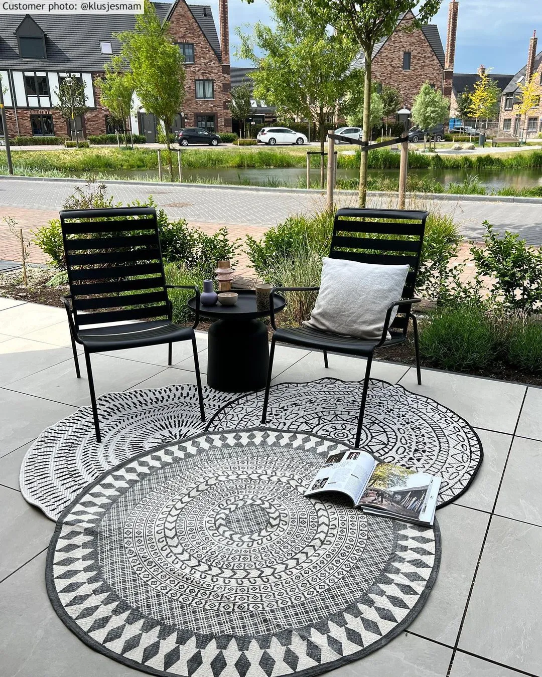 Tappeti rotondi - Marrakech (rotondo) (nero/blanco/grigio)
